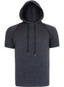 DUAL SET T8570 DEWBERRY HOODED MEN'S T-SHIRT-WHITE-ANTHRACITE