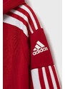 Dětská mikina adidas Performance červená barva, s kapucí, vzorovaná