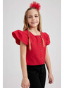 DEFACTO Girl's Short Sleeve Blouse