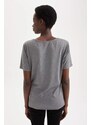 DEFACTO Relax Fit V Neck Short Sleeve T-Shirt