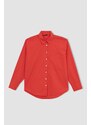 DEFACTO Oversize Fit Shirt Collar Poplin Long Sleeve Shirt