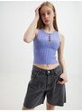 Světle fialové crop top tílko Noisy May Frey - Dámské