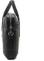 VALMIO Pánská Černá kožená taška na notebook Carlsbad