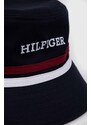 Dětská bavlněná čepice Tommy Hilfiger tmavomodrá barva