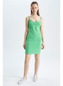 DEFACTO bodycon Strappy Mini Short Sleeve Knitted Dress