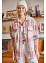 Olalook Women's Dried Rose Rosehip Shirt with Double Pockets and Snap Fastener