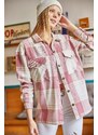 Olalook Women's Dried Rose Rosehip Shirt with Double Pockets and Snap Fastener
