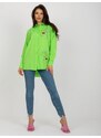 Fashionhunters Světle zelená oversized košile s potiskem