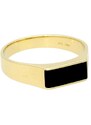 Goldstore Pánský zlatý prsten s onyxem