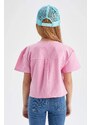 DEFACTO Girls Modern Fit Linen Look Short Sleeve Shirt