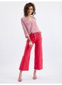 Orsay Tmavě růžové dámské zkrácené flared fit džíny - Dámské