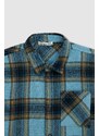 DEFACTO Boy Regular Fit Polo Neck Flannel Long Sleeve Shirt