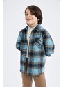 DEFACTO Boy Regular Fit Polo Neck Flannel Long Sleeve Shirt