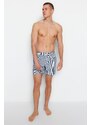 Trendyol Navy Blue Striped Seersucker Beach Shorts