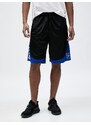 Koton Oversized Basketball Shorts with Lace-Up Waist, Printed, Pocket Detailed.