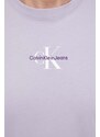Bavlněné tričko Calvin Klein Jeans fialová barva, s potiskem