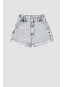 DEFACTO Paperbag Fit High Waist Mini Jean Shorts