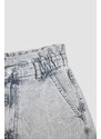 DEFACTO Paperbag Fit High Waist Mini Jean Shorts