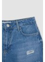 DEFACTO High Waisted Distressed Jean Short