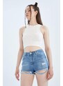 DEFACTO High Waisted Distressed Jean Short