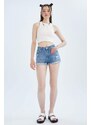 DEFACTO High Waisted Distressed Jean Short