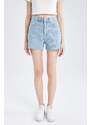 DEFACTO Mom Fit High Waisted Mini Jean Short
