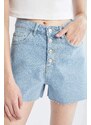 DEFACTO Mom Fit High Waisted Mini Jean Short