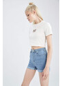 DEFACTO Regular Waist Folded Jean Shorts