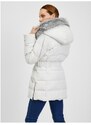 ORSAY Krémová dámská zimní prošívaná bunda s páskem