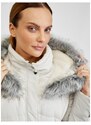 ORSAY Krémová dámská zimní prošívaná bunda s páskem