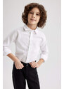 DEFACTO Boy Regular Fit Polo Neck Oxford Long Sleeve Shirt