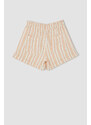 DEFACTO Relax Fit Striped Pocket Linen Shorts