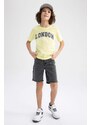 DEFACTO Boy Regular Fit Crew Neck Printed Short Sleeve T-Shirt