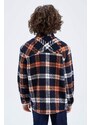 DEFACTO Boy Oversize Fit Polo Neck Flannel Long Sleeve Shirt