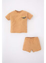 DEFACTO Baby Boy Slogan Printed 2-Piece Set