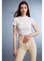 DEFACTO Short Sleeve Tie Waist Crop Top