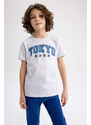 DEFACTO Boy Regular Fit Crew Neck Printed Short Sleeve T-Shirt