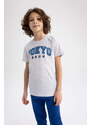 DEFACTO Boy Regular Fit Crew Neck Printed Short Sleeve T-Shirt