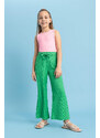 DEFACTO Girl's Wide Leg Crinkle Fabric Trousers