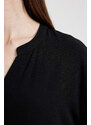 DEFACTO Crew Neck Regular Fit Short Sleeve Blouse