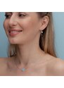 SilveAmo Stříbrný náhrdelník s modrým opálem Ocean Heart