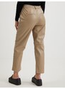Béžové dámské koženkové zkrácené kalhoty ONLY Idina - Dámské