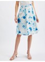 Orsay Modro-bílá dámská květovaná sukně - Dámské