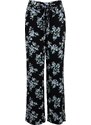 Orsay Modro-černé dámské květované široké kalhoty - Dámské