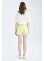 DEFACTO Coool Paperbag Fit High Waist Pocket Cotton Shorts