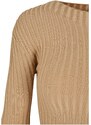 URBAN CLASSICS Ladies Cropped Rib Knit Twisted Back Sweater - unionbeige