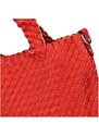 Paolo Bags Elegantní koženková kabelka 2v1 Dora, červená - hnědá