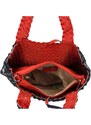 Paolo Bags Elegantní koženková kabelka 2v1 Dora, tmavě modrá - červená