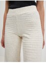 Krémové dámské žebrované široké kalhoty ONLY Cata - Dámské