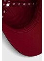 Bavlněná baseballová čepice Tommy Hilfiger vínová barva, s potiskem